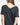 Supima Double V Neck Tee in Black | GRANA #color_black