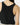 Silk Deep V-Neck Tank in BLACK | GRANA #color_black